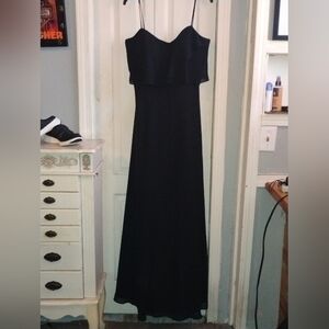 Chic Black Maxi Dress with Spaghetti Straps